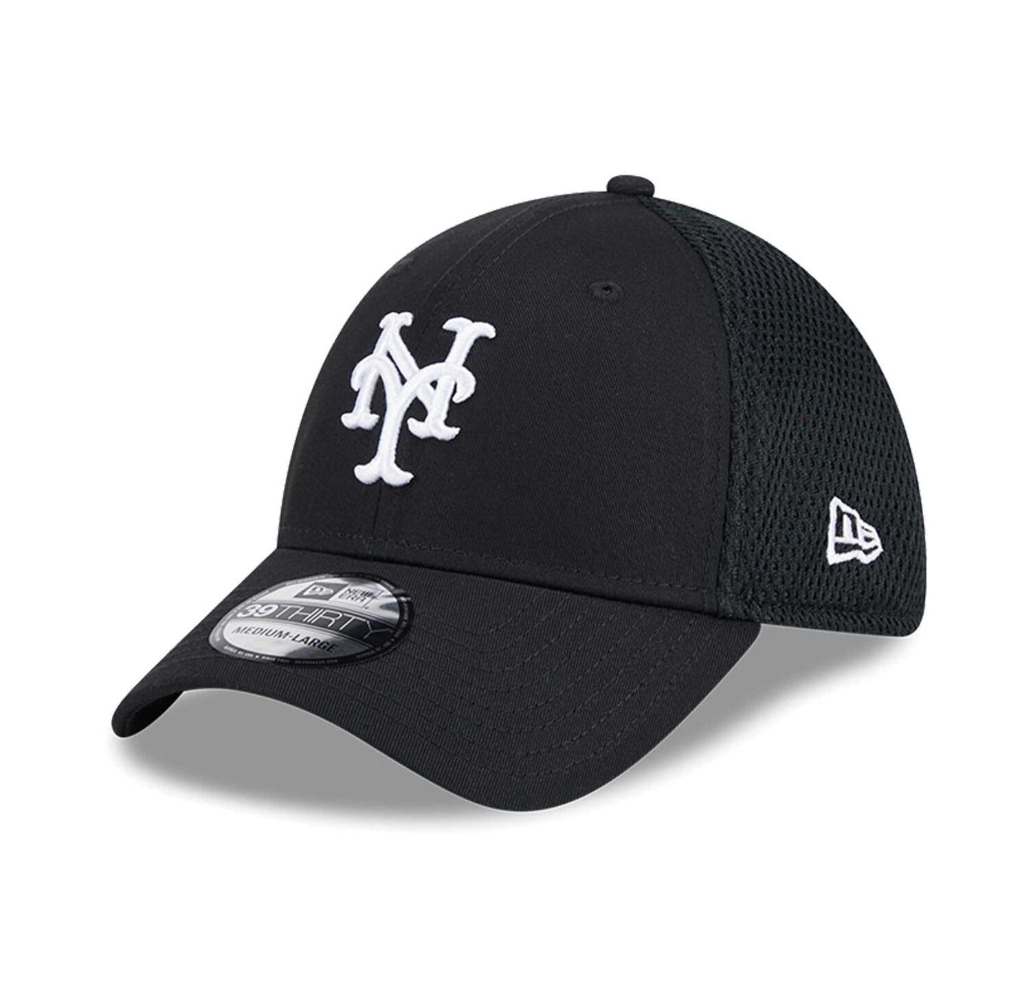 Men's New York Mets Evergreen Black White Neo 39Thirty Flex Hat