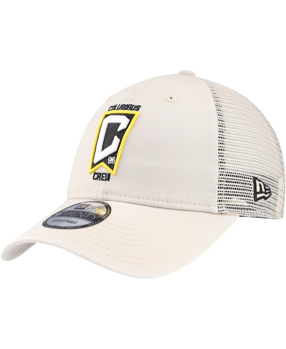 Shop New Era Men's Tan Columbus Crew Game Day 9twenty Adjustable Trucker Hat