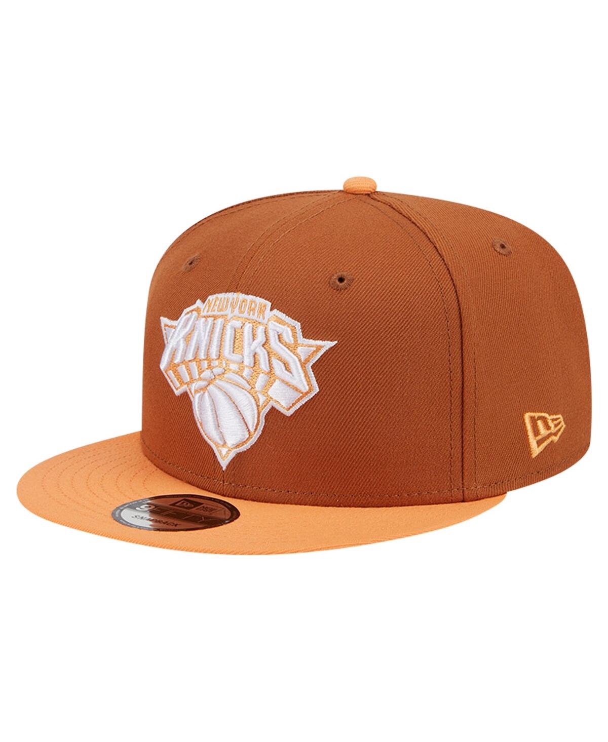 Men's Brown/Orange New York Knicks 2-Tone Color Pack 9Fifty Snapback Hat - Brown Oran