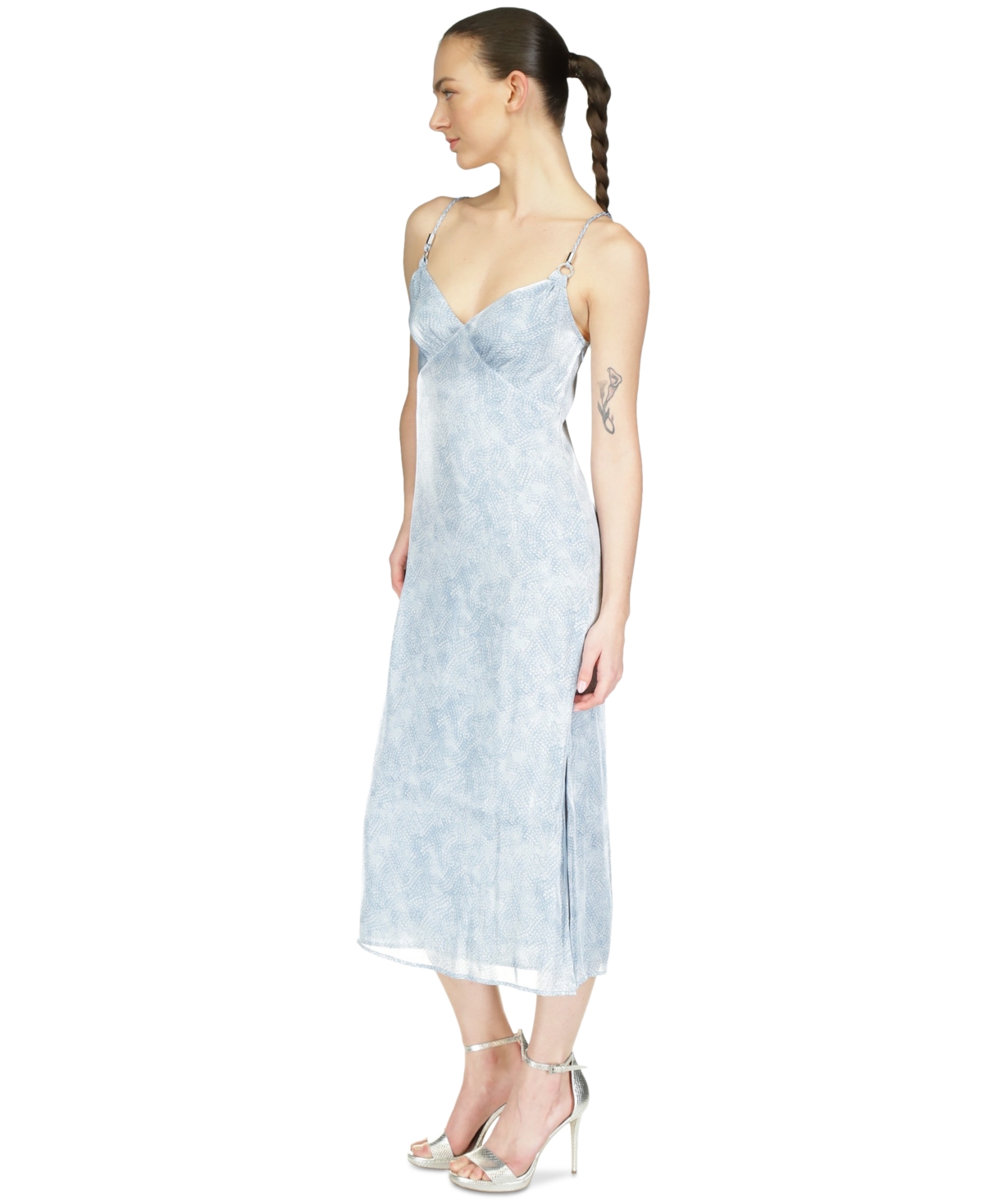 Michael Michael Kors Women's Tonal-Print Slit Slip Dress
