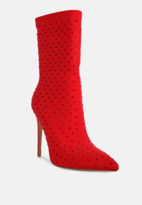 Womens Cheugy Embellished Ankle Boots