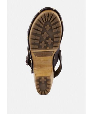 ALONA Womens Slingback High Block Heeled Clogs