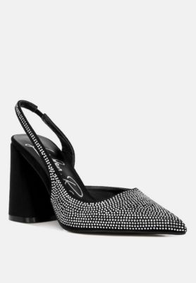Womens Saranna Rhinestone Embellished Suede Heel Sandals