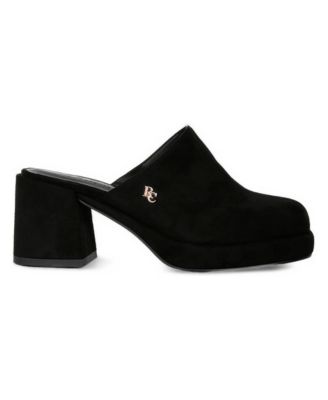 DELAUNAY Womens Suede Heeled Mules