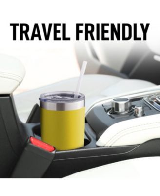 20oz Stainless Steel Tumbler With Lid and Straw - Sweat-Free Travel Coffee Mug Tumbler Cups