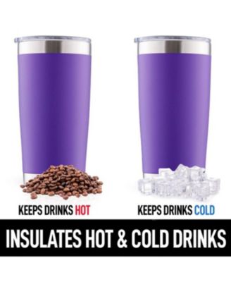 20oz Stainless Steel Tumbler With Lid and Straw - Sweat-Free Travel Coffee Mug Tumbler Cups