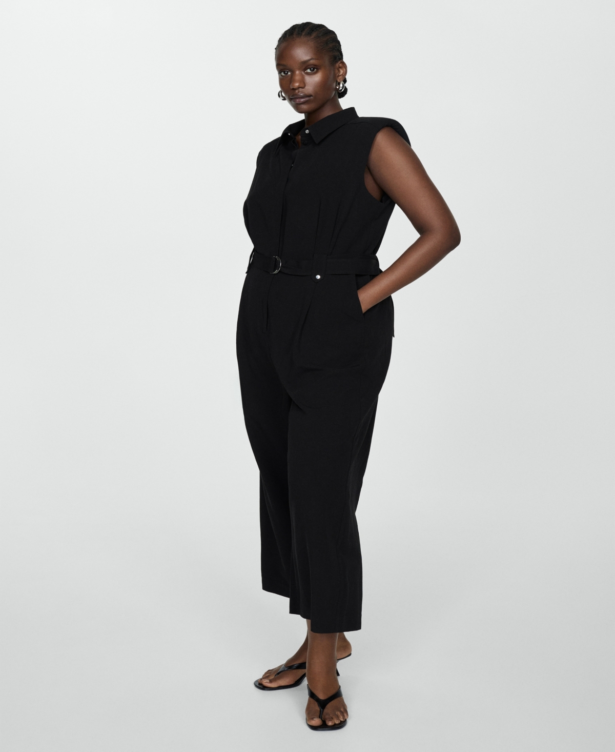 Mango Women's Belt Clips Detail Jumpsuit