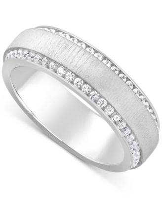 Macy's - Men's Diamond Border Eternity Band (1 ct. t.w.) in 10k White, Yellow or Rose Gold