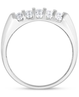 Men's Diamond Multirow Cluster Ring (1 ct. t.w.) in 10k White, Yellow or Rose Gold