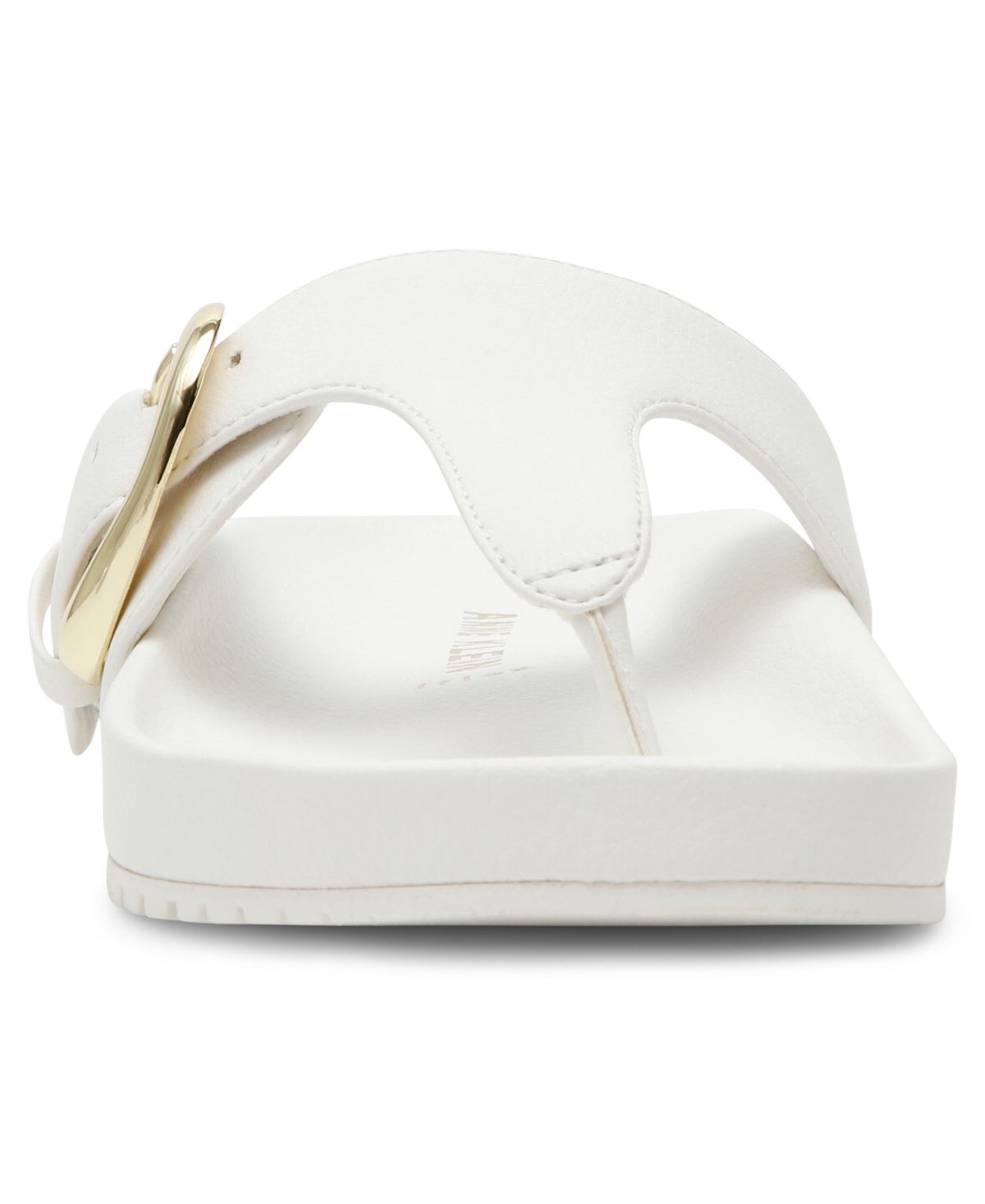 Shop Anne Klein Women's Dori Flat Sandals In White Smooth