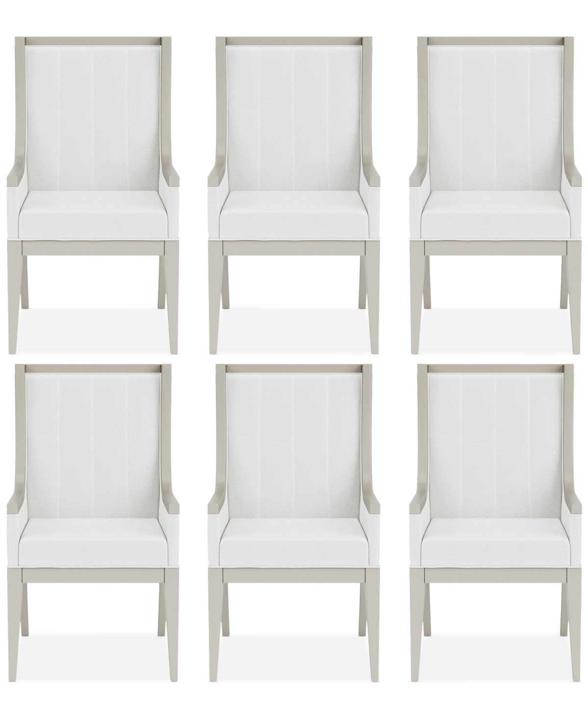 Shop Macy's Warlington 6 Pc. Host Chair Set In White