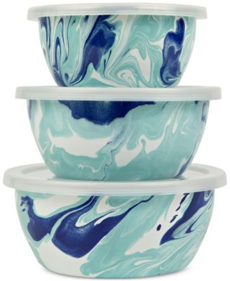 Golden Rabbit - Lagoon Enameled Steel Nesting Bowls, Set of 3