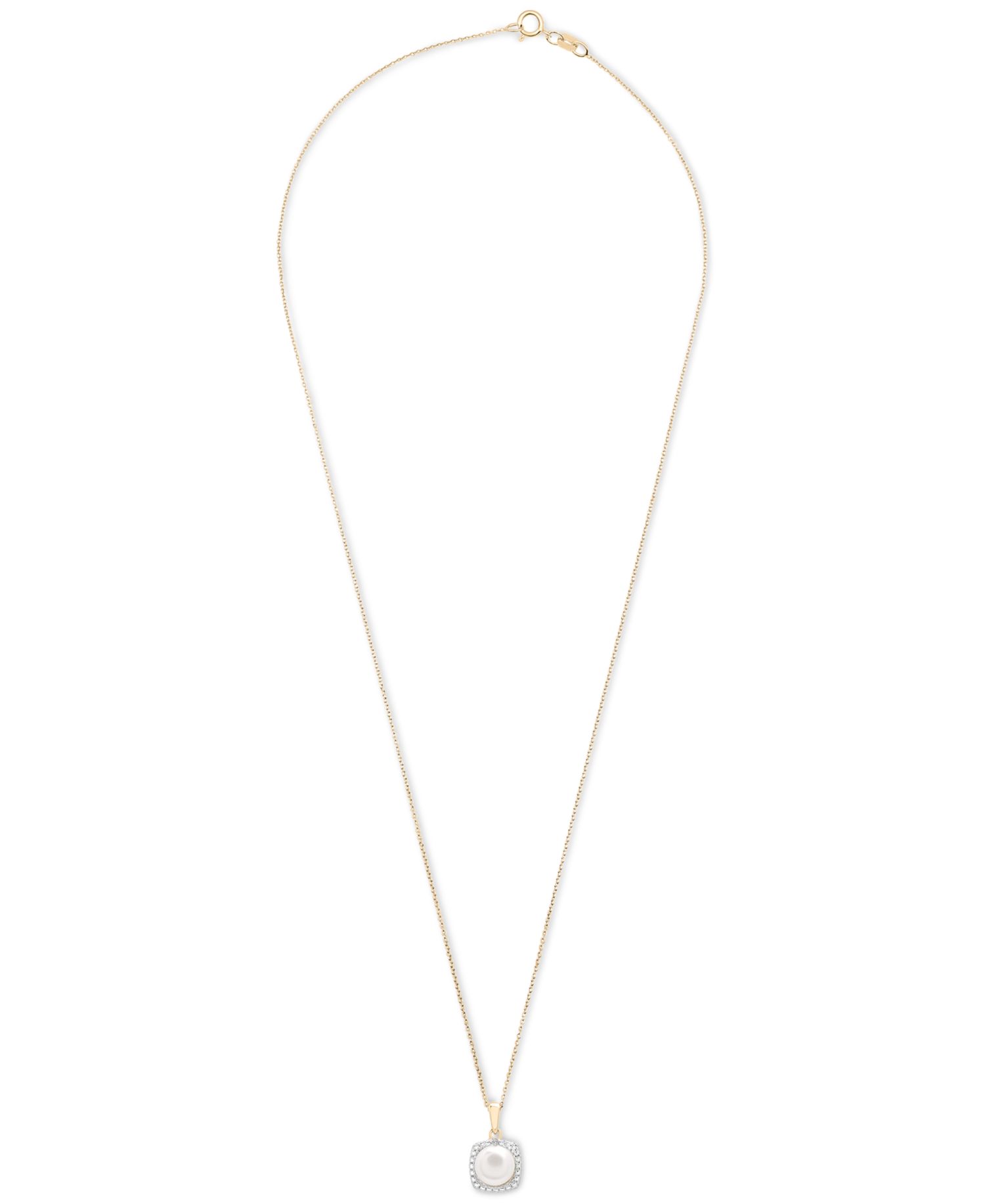 3-Pc. Set Cultured Freshwater Pearl (6-7mm) & Diamond Accent Pendant Necklace, Earrings, and Ring in 14k Gold-Plated Sterling Silver