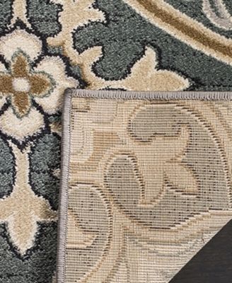 Lyndhurst LNH341 Slate Blue and Beige 8' x 11' Area Rug