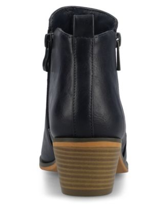 Women's Rebel Size Zipper Stacked Heel Booties