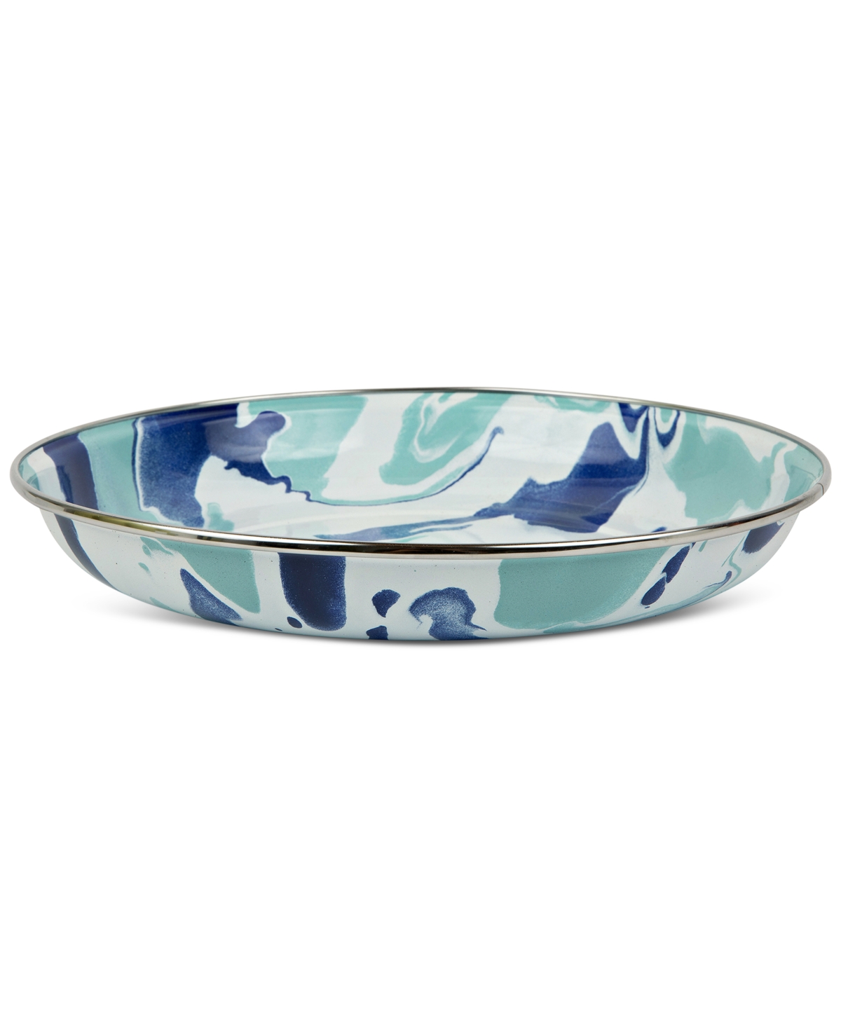 Golden Rabbit Lagoon Enameled Steel Pasta Plates, Set of 4