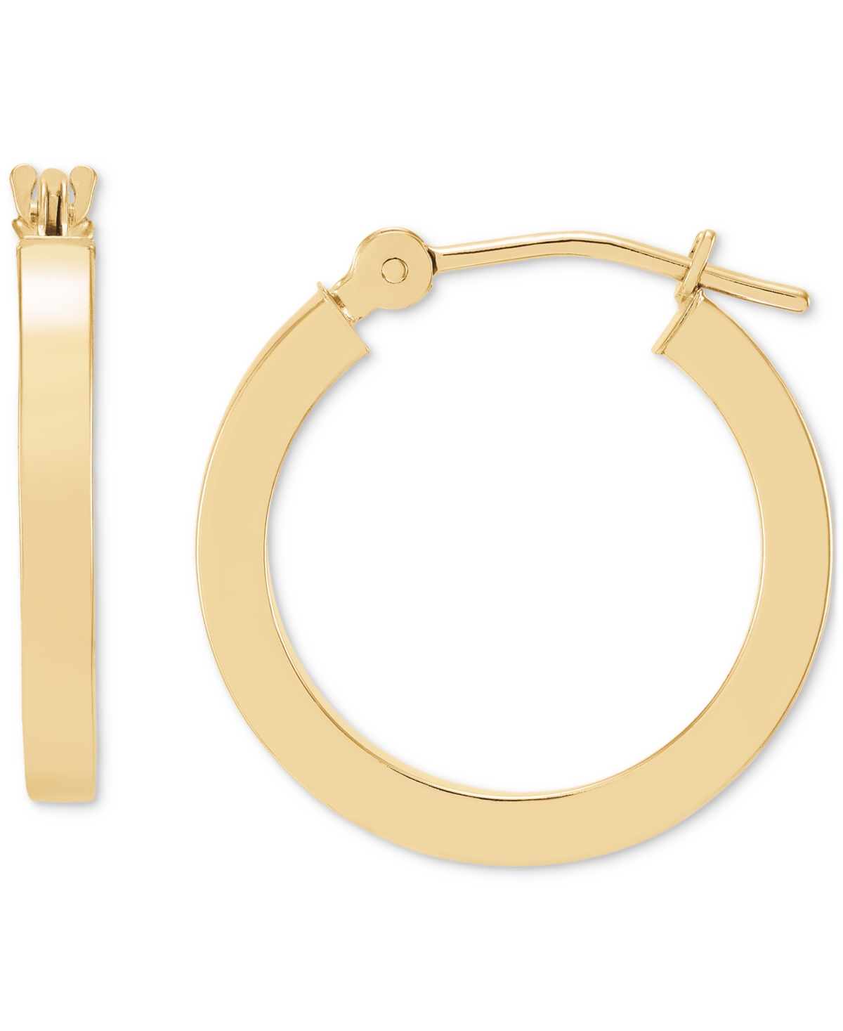 Macy's Polished Square Tube Small Hoop Earrings In 14k Gold, 5/8"