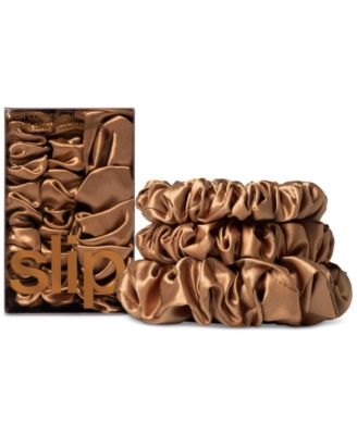 Slip 3-Pc Pure Silk Back-to-Basics Assorted Scrunchies Set - Copper 47$
