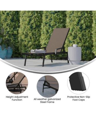 Braelin Textilene Adjustable 5 Position Patio Chaise Lounge With Armrests And Metal Frame