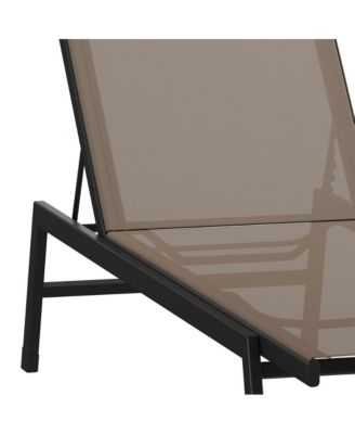 Braelin Textilene Adjustable 5 Position Patio Chaise Lounge And Metal Frame
