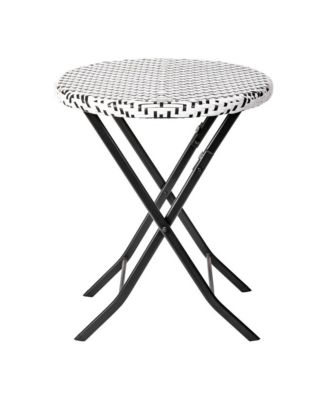 Ciel Three Piece Folding Bistro Set In Pe Rattan With Metal Frames For Indoor And Outdoor Use