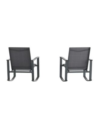 Brevyn Set Of 2 Flex Comfort Outdoor Rocking Chairs With Steel Frames