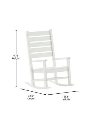 Fielder Contemporary Rocking Chair, All-Weather Hdpe Indoor/Outdoor Rocker
