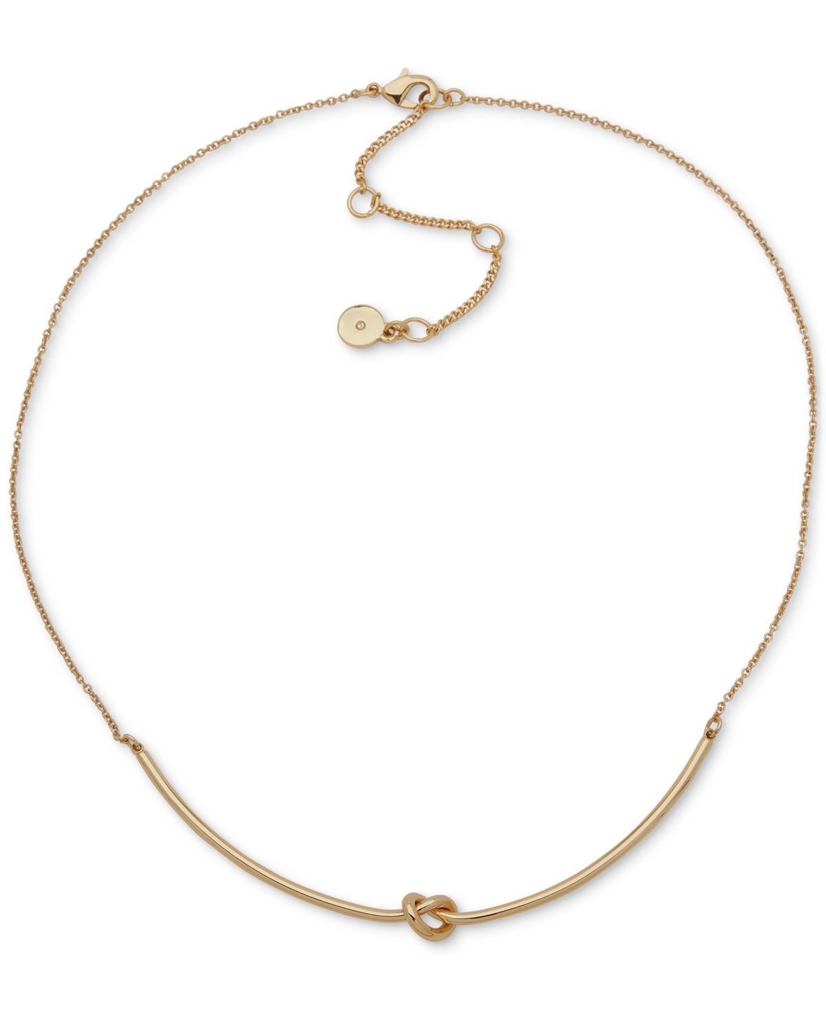 Dkny Gold-tone Knotted Bar Statement Necklace, 16" + 3" Extender