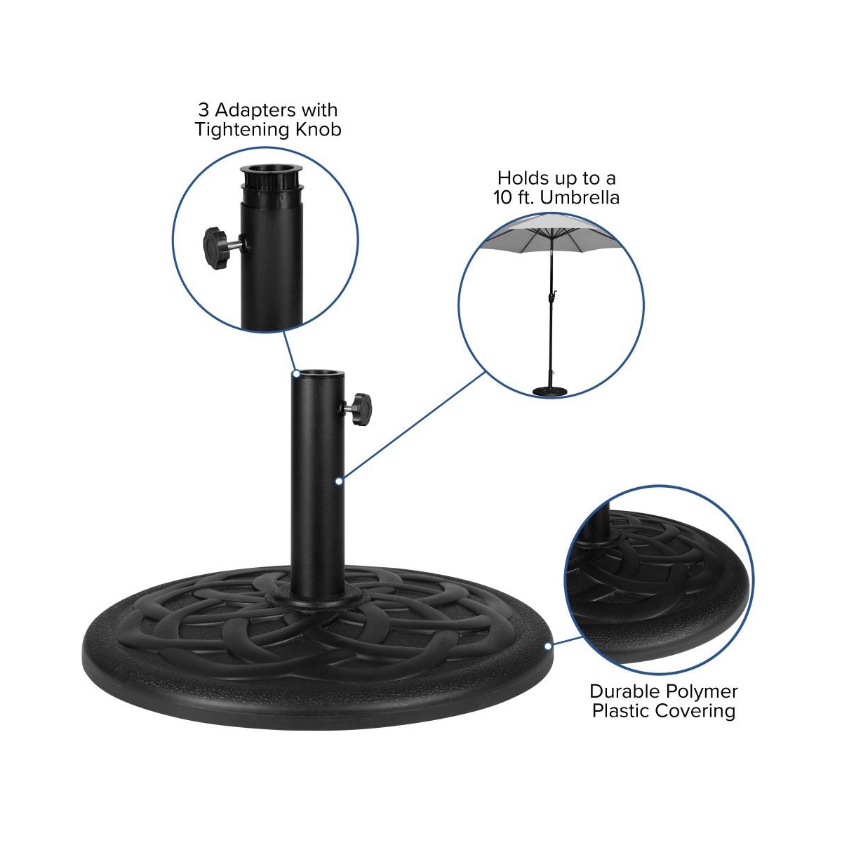 Hampstead Seven Piece Faux Teak Patio Dining Set Includes Table, Four Club Chairs, 9' Umbrella And Base