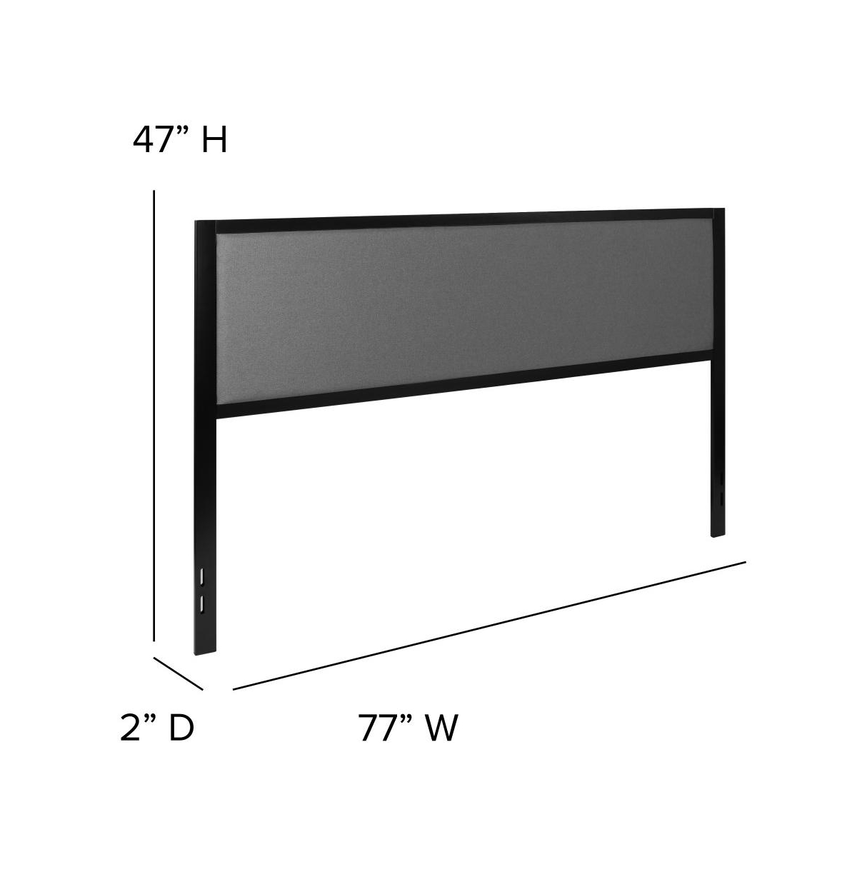 Merrick Lane West Avenue Headboard Upholstered Headboard With Metal Frame And Adjustable Rail Slots