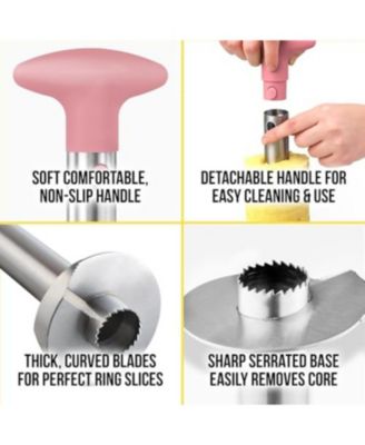 Heavy Duty 2pc Pineapple Corer & Slicer Set – Includes Eye Removal Tool with Reinforced Blade
