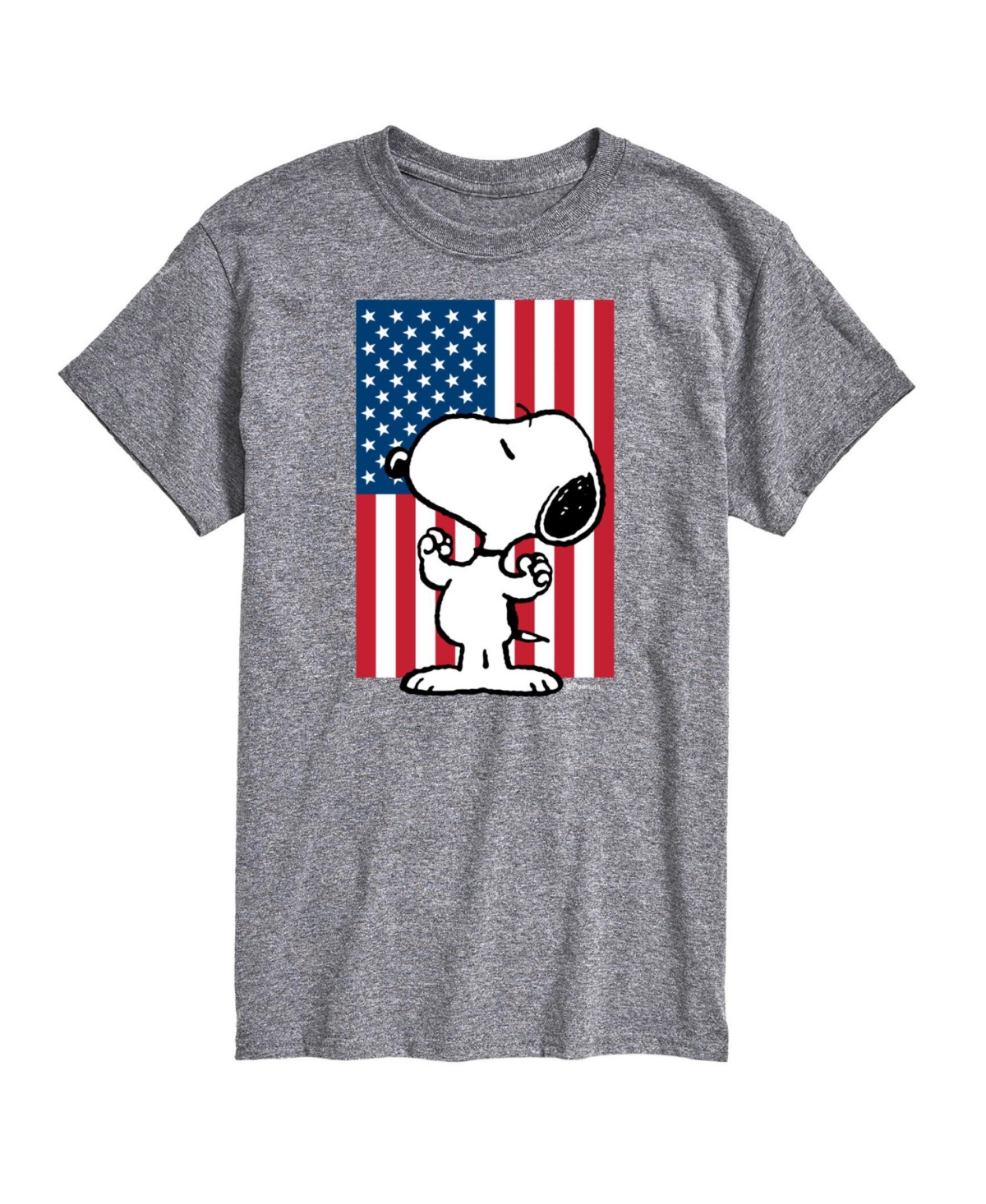 Hybrid Apparel Peanuts Flag Mens Short Sleeve Tee - Ath Hthr