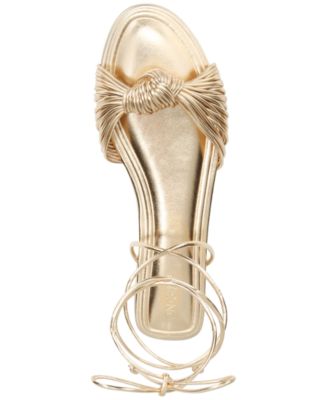 Women's Jenniee Knot Lace-Up Flat Sandals, Exclusively at Macy's