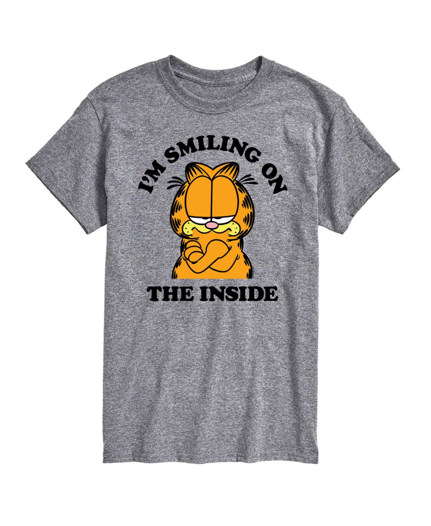 Мужская футболка AIRWAVES Hybrid Apparel Garfield Smiling Short Sleeve, цвет: Ath Hthr — фото 1