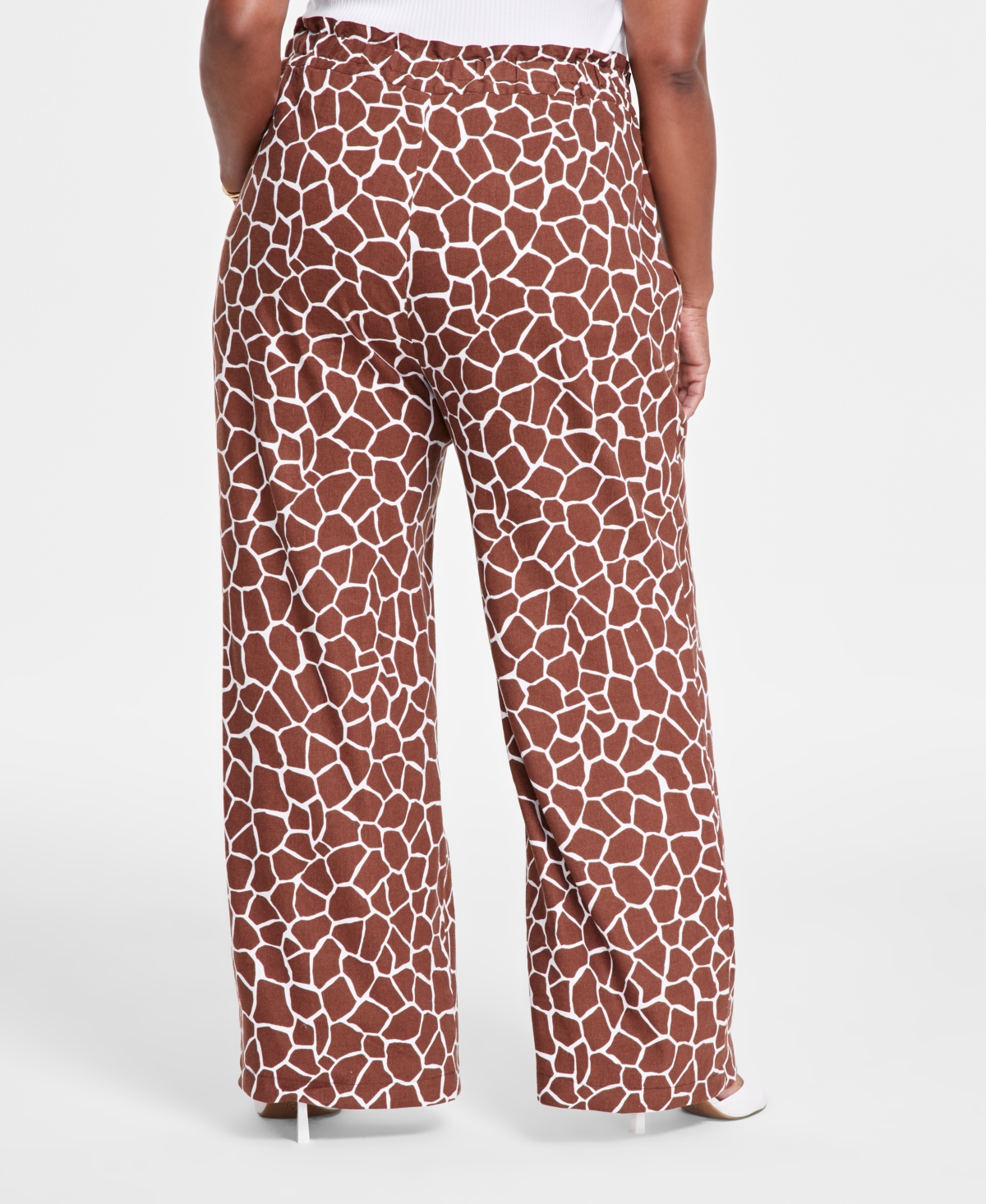 I.n.c. International Concepts Plus Size Animal-Print Patch-Pocket Wide-Leg Pants, Created for Macy's