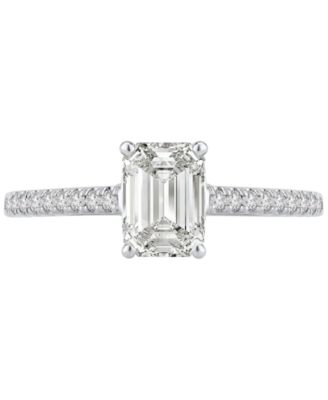 GIA Certified Diamond Emerald-Cut Engagement Ring (1-1/4 ct. t.w.) in 14k White Gold