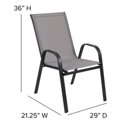 Set Of 4 Manado Series Metal Stacking Patio Chairs With Flex Comfort Material