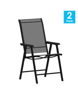 Outdoor Folding Patio Sling Chair / Portable Chair (2 Pack)