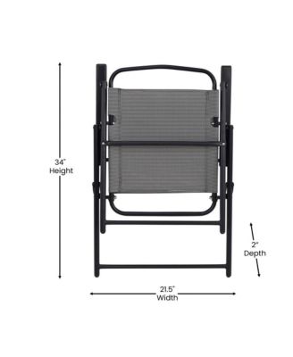 Munroe Set Of 4 Textilene Folding Sling Style Patio Chairs With Armrests