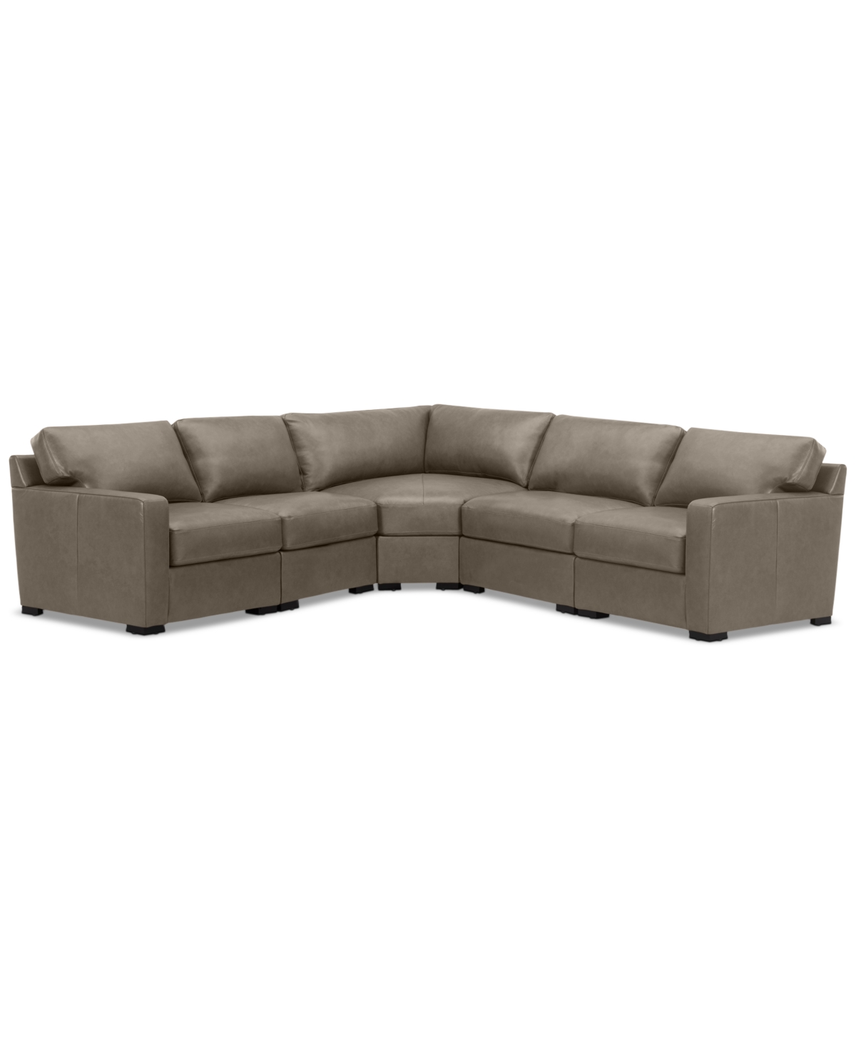 Macy's Radley 113" 5-pc. Leather Wedge L Shape Modular Sectional, Created For  In Gray