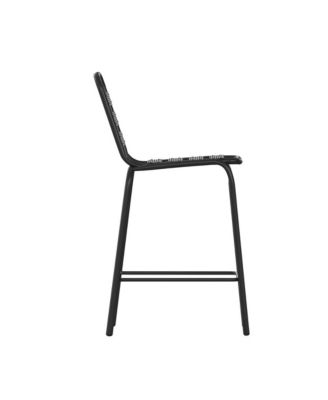 Jens Metal Dining Stool With Triple Slatted Back For Indoor And Outdoor Use