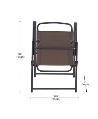 Munroe Set Of 2 Textilene Folding Sling Style Patio Chairs With Armrests