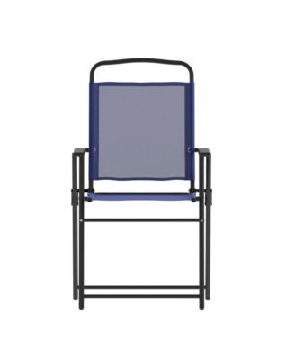 Munroe Set Of 4 Textilene Folding Sling Style Patio Chairs With Armrests