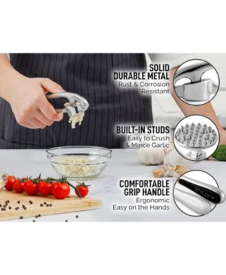 Premium Garlic Press Set - Rust Proof & Dishwasher Safe Professional Garlic Mincer Tool