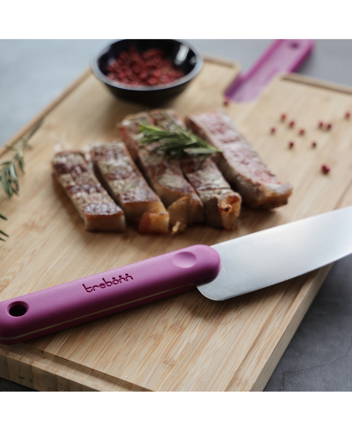 Shop Trebonn Artu 2pc. Chef Board With Knife Set In Purple