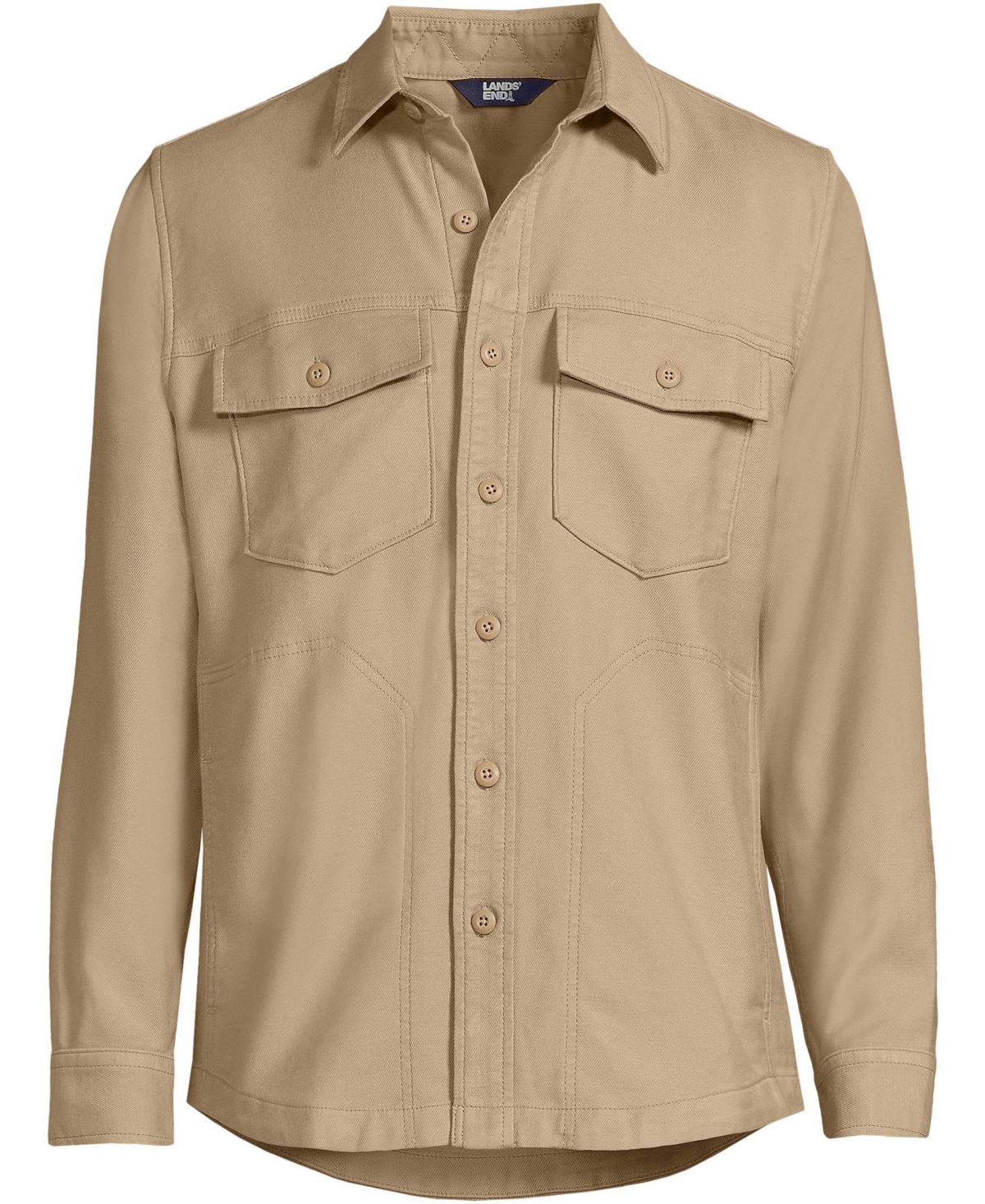 Lands' End Men's Long Sleeve French Terry Shirt Jacket