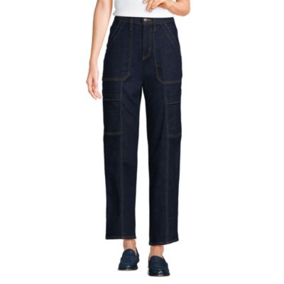 Women's Denim High Rise Utility Cargo Ankle Jeans