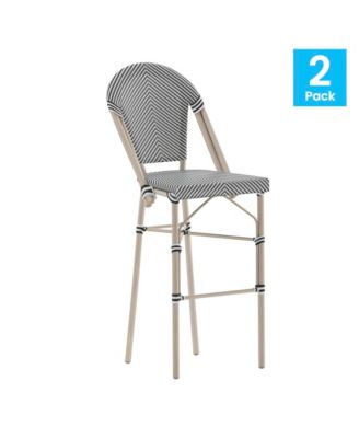 Massalia Indoor/Outdoor Bistro Style Bar Stools With Textilene Seat And Metal Frame