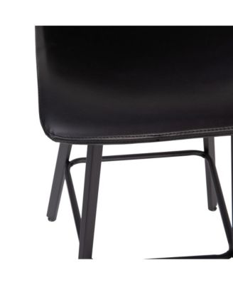 Oretha Set Of 2 Modern Upholstered Stools With Contoured, Low Back Bucket Seats And Iron Frames
