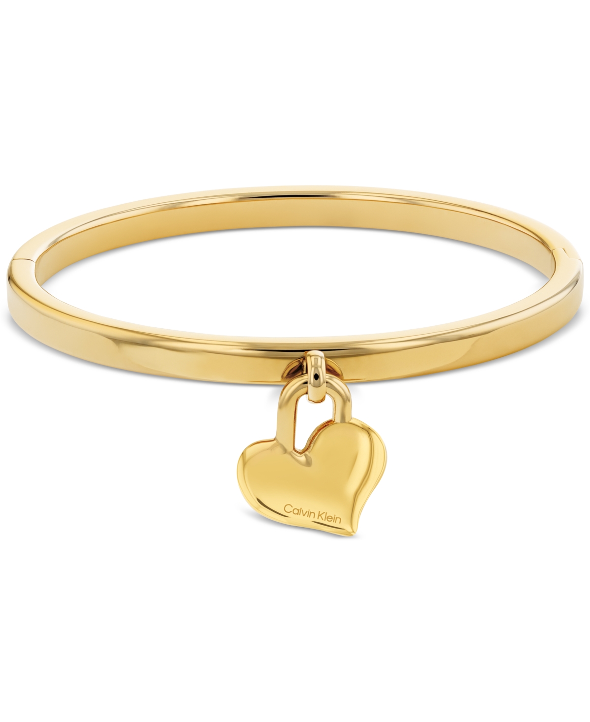Calvin Klein Women's Minimal Heart Charm Bangle In Gold